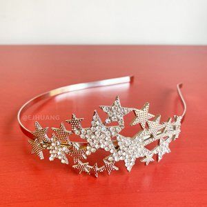 Tasha Cluster of Twinkles Silver Star Crystal Rhinestone Headband